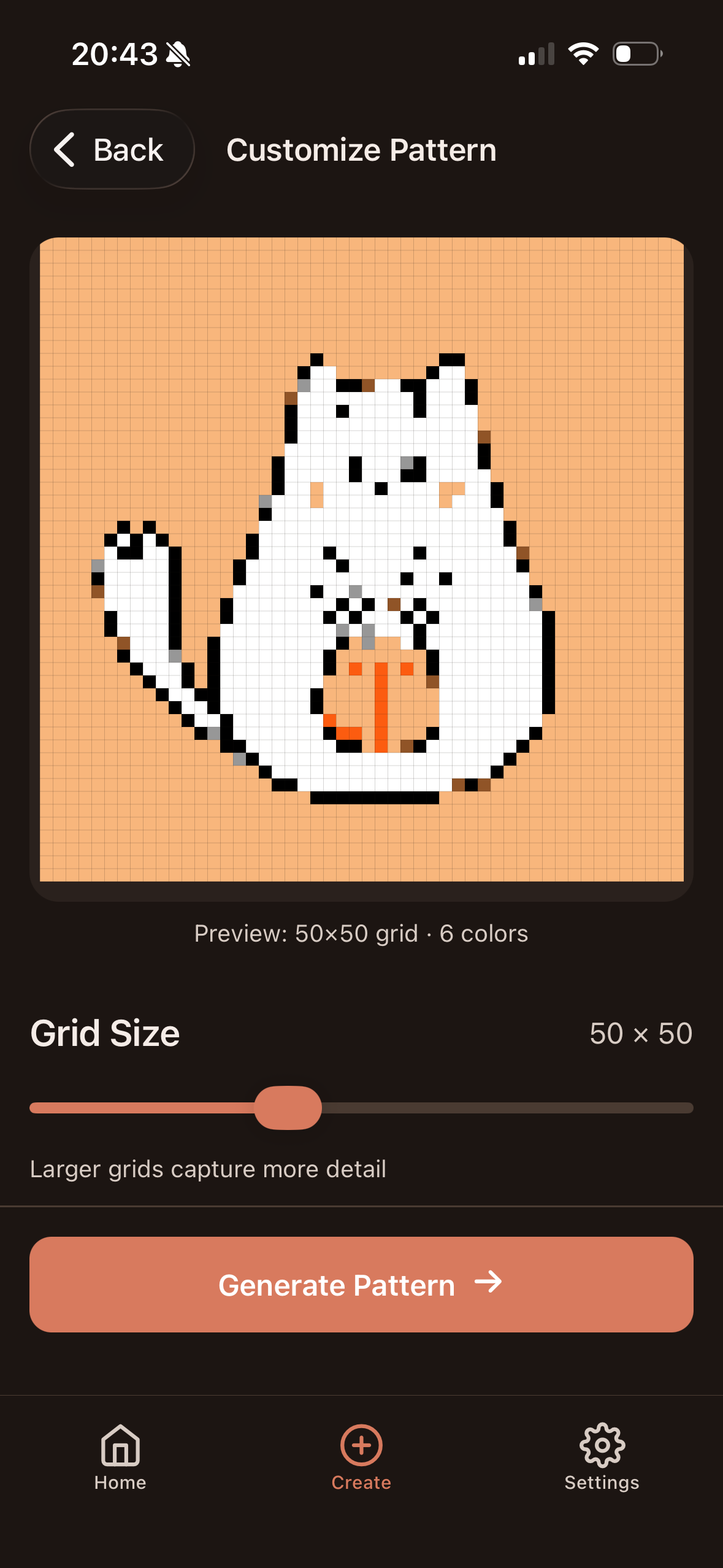 Customize colors and grid size