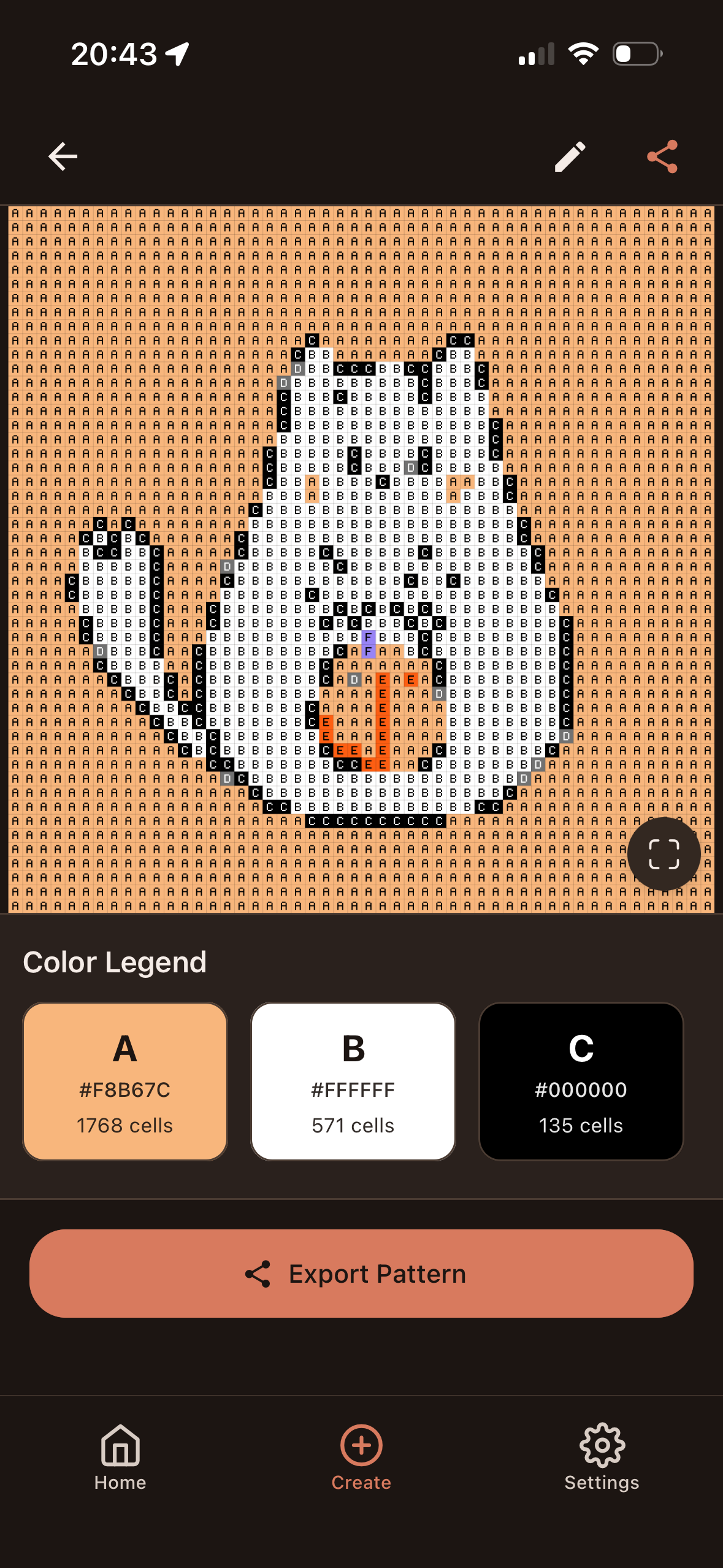 View your knitting pattern grid